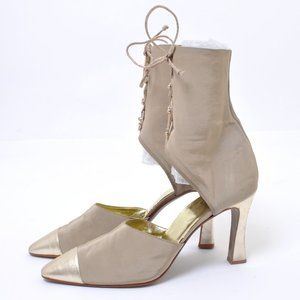 Vintage Valentino Gold Cap Toe Heels